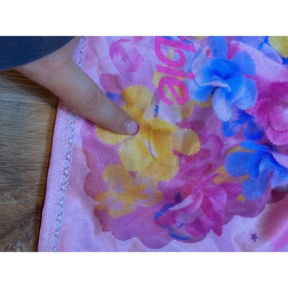 Vintage 1996 Barbie Pink Silky Nightgown Dress Girls With Lace Trim & Floral Bar - Picture 9 of 9